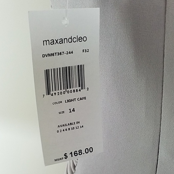 Max&Cleo~Size 14~"GINA" Light Cafe Prom Dress NWT. - Picture 4 of 8